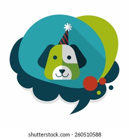 dog birthday flat icon with long shadow,eps10