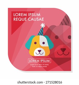 dog birthday flat icon with long shadow,eps10