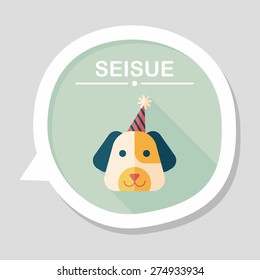 dog birthday flat icon with long shadow,eps10
