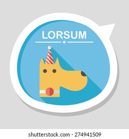 dog birthday flat icon with long shadow,eps10