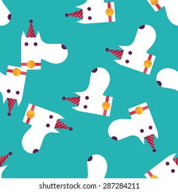 dog birthday flat icon,eps10 seamless pattern background