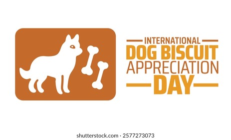 Dog Biscuit Appreciation Day background banner or poster design template. observed every year in February. Holiday concept. Use to any Template, card, poster, placard, template.