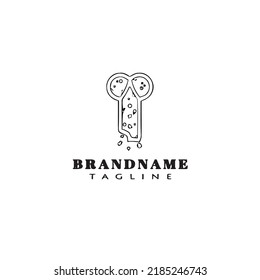 logotipo de galleta de perro caricatura plantilla de diseño de icono negro ilustración de vector aislado