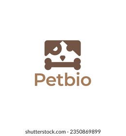 Dog bite bone illustration design, pet chew bone creative logo design
