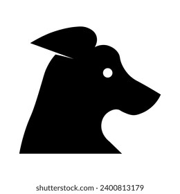 Dog black pictogram on white background