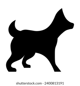 Dog black pictogram on white background