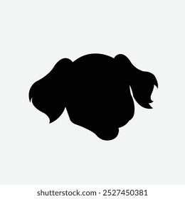 Dog black silhouette face of flat design illustration vector


