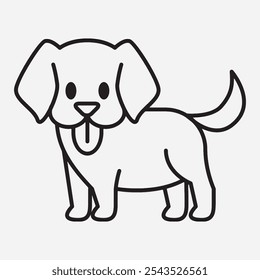 Dog black Silhouette vector art Illustration with white background
