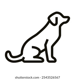 Dog black Silhouette vector art Illustration with white background
