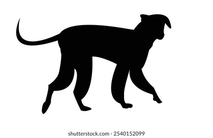 Silueta negra del perro y diseño del Vector. 