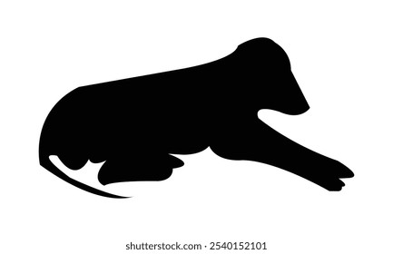 Dog Black silhouette And Vector Design. 
