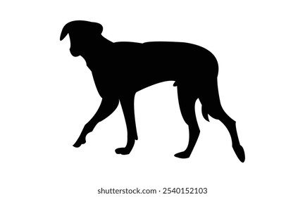 Silueta negra del perro y diseño del Vector. 