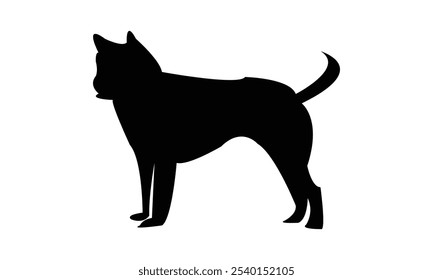 Silueta negra del perro y diseño del Vector. 