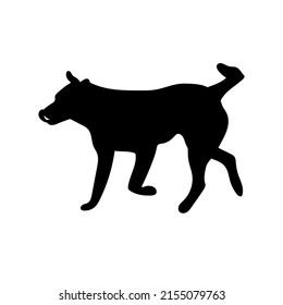 A Dog Black Silhouette. Vector Illustration. 