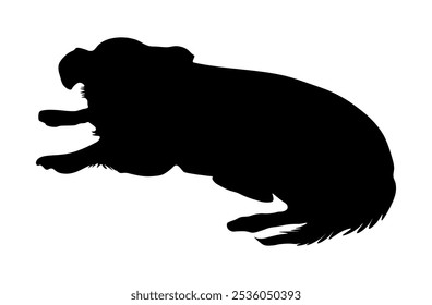 Perro, silueta negra. Ilustración vectorial