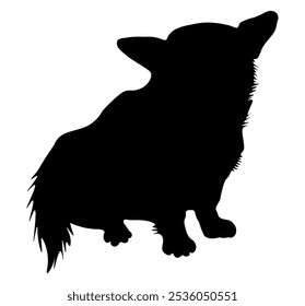 Perro, silueta negra. Ilustración vectorial