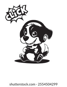 Dog Black and vector illustrator Modern creative dog, small dog, smart dog