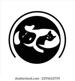 dog black vector logo design animals