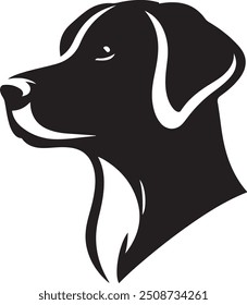 Ilustraciones de fondo de diseño plano de Arte vectorial de silueta blanco y negro de perro