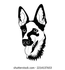 Dog black and white vector Design With White Color Background