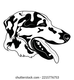 Dog black and white vector design with White Color Background