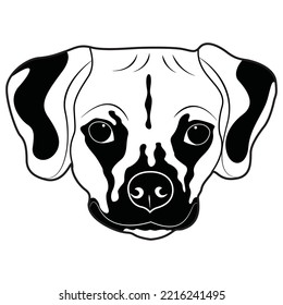 Dog black and white Vector Design With White Color Background