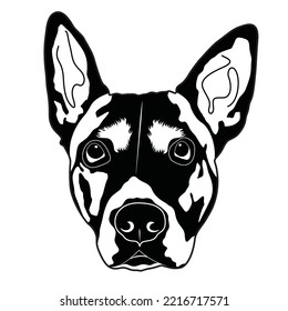 Dog black and white vector Design With White Color Background