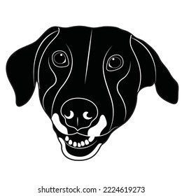 Dog black and white vector Design With white color background