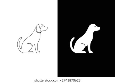 Dog Black and White Vector Icons 