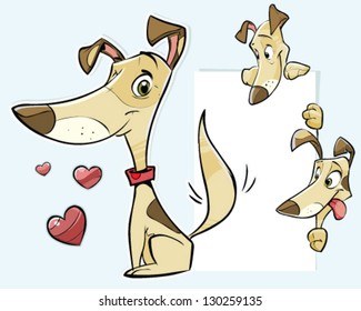 Dog with a blank banner