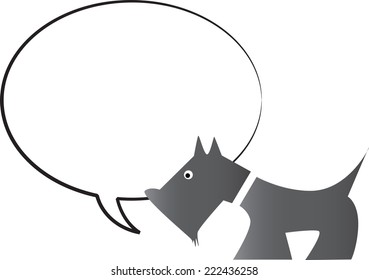 dog with blank speech bubble