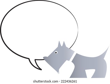 dog with blank speech bubble