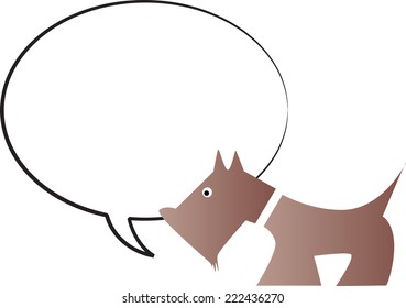 dog with blank speech bubble