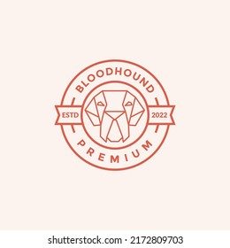 dog bloodhound badge logo design vector graphic symbol icon illustration creative idea