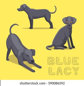 Dog Blue Lacy Cartoon Vector Illustration