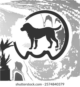 dog, boat, cat symbol, wild animals, marine, ocean and domestic animals