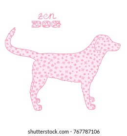 Dog. Boho style. Design Zentangle.
Hand drawn dog with abstract patterns. Design for spiritual relaxation for adults. Zen art. Decorative style. Outline for tattoo, printing on t-shirts