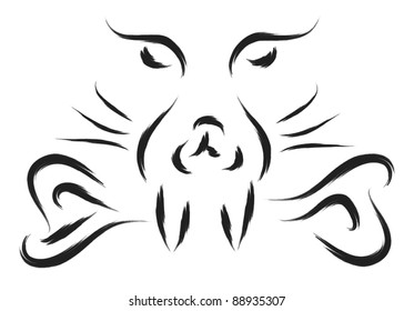 dog and bone abstract illustration