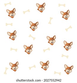 dog with a bone background, vector illustration