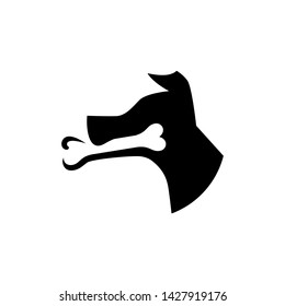 Dog and Dog Bone Dog Biting Bone Logo