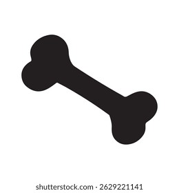 Dog bone black silhouette vector flat illustration