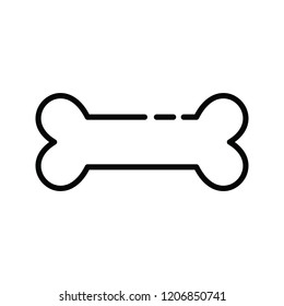 dog bone black symbol isolated on the white background logo stroke dashed