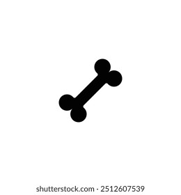 Dog bone black and white flat vector icon design. Dog bone symbol and clip art