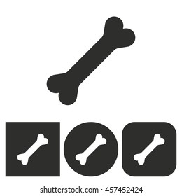 Dog bone - black and white icons. Vector illustration.