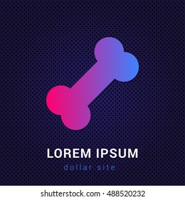 Dog Bone Blue & Red colorful gradient attractive bright material Icon / Logo Design