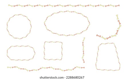 Dog Bone Border Vector Set Illustration