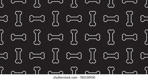 Dog Bone bulldog Seamless pattern puppy vector wallpaper background black