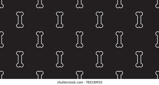 Dog Bone bulldog Seamless pattern puppy doodle vector wallpaper background black