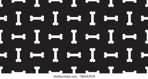 Dog Bone bulldog Seamless pattern puppy vector wallpaper background isolated black