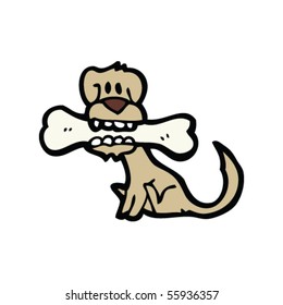 dog with bone cartoon